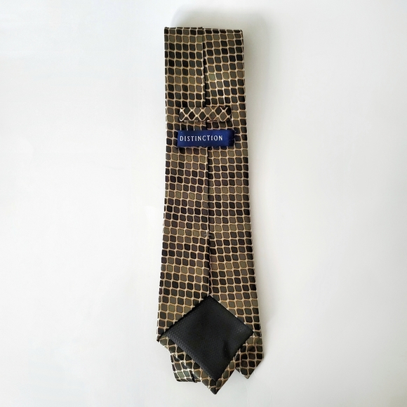 DISTINCTION Silk Tie Geometric Green - Picture 4 of 6